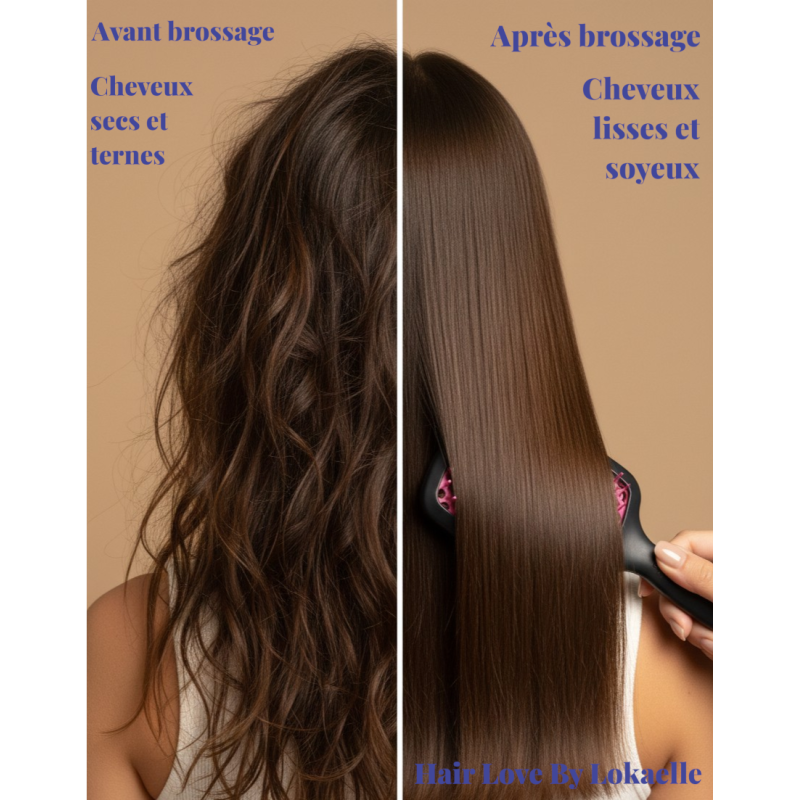 Cheveux avant et après brossage avec Hair Love